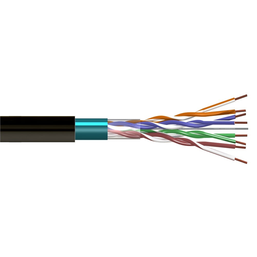 Кабель FTP/STP 4X2X0.5 5E CAT ЧЕРНЫЙ (305