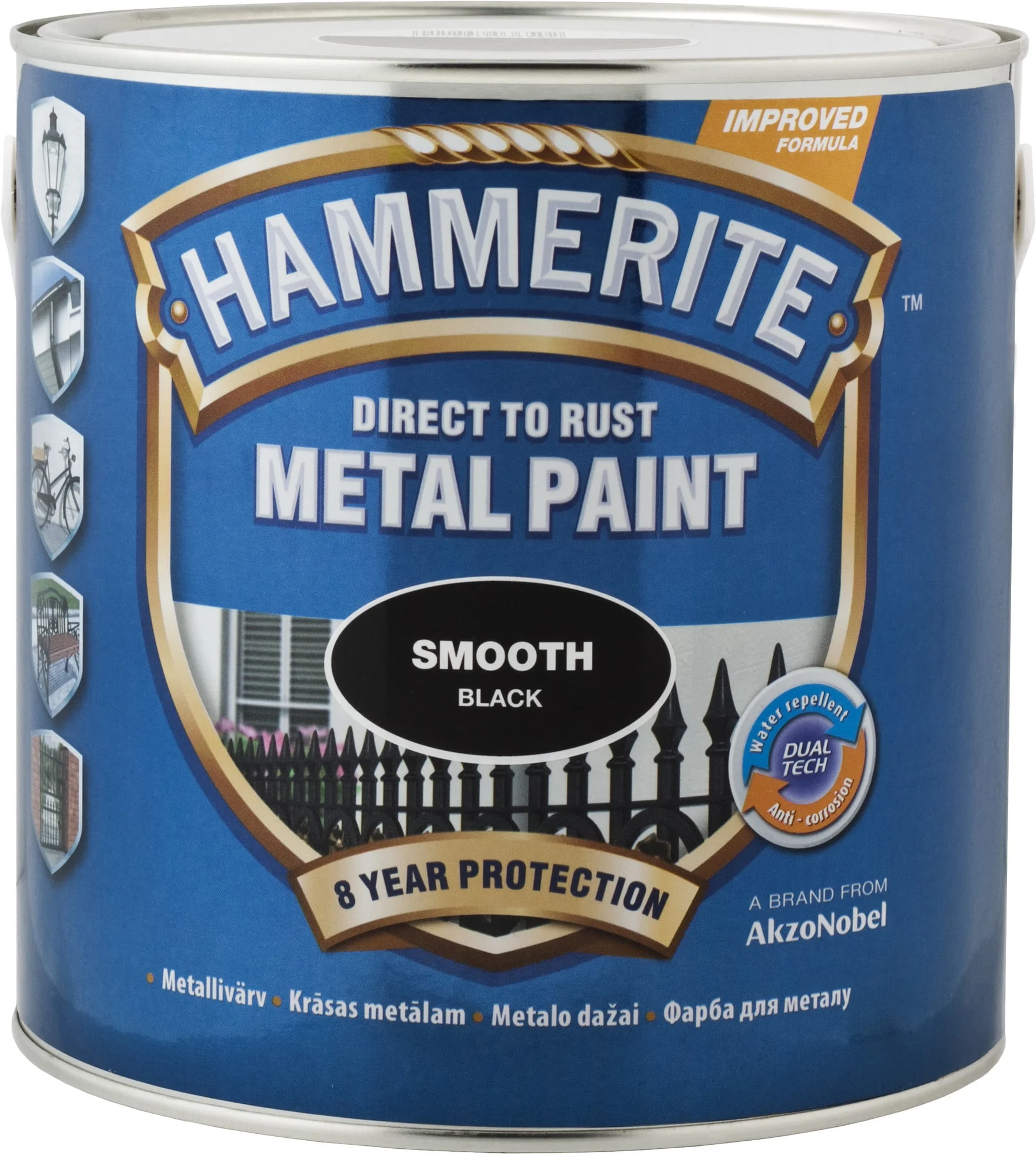 HAMMERITE SATIN BLACK PAINT 750ML