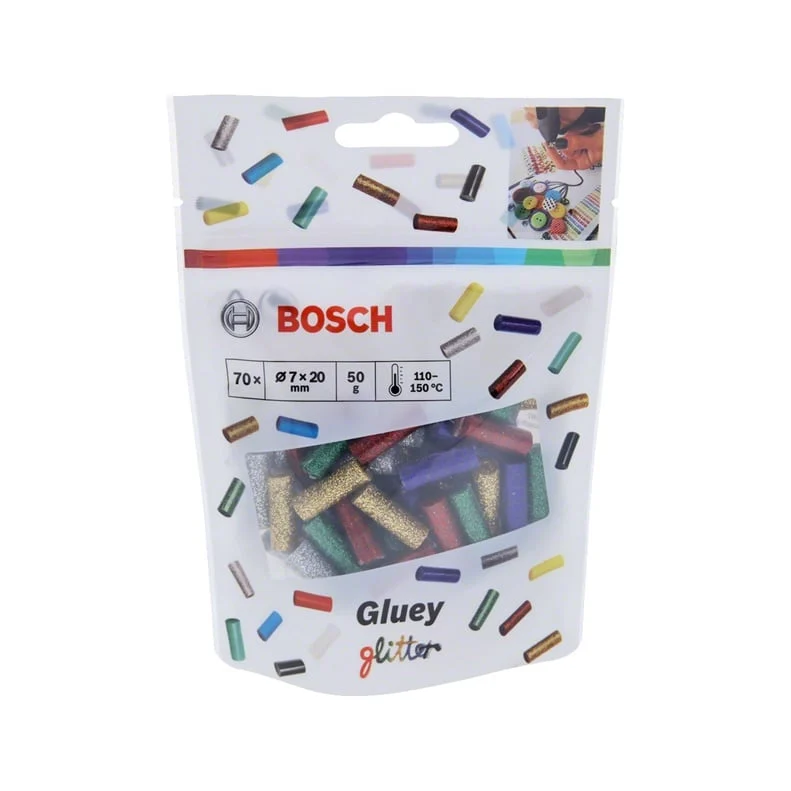 GLUE COLORFUL SPARKLE 70PCS BOSCH GLUEY