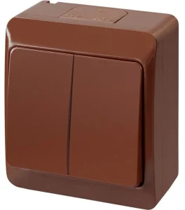 SLĒDZIS HERMES 0332-06 1+1 IP44 BRŪNS
