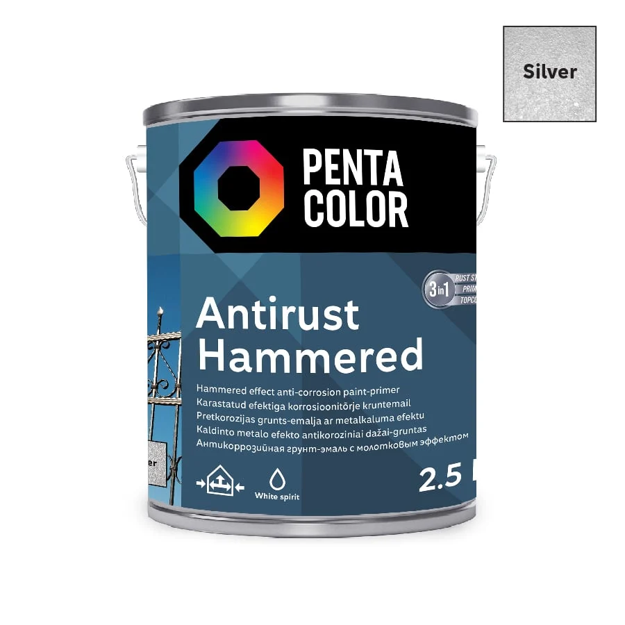 КРАСКА ДЛЯ МЕТАЛЛ.ПОВЕРХНОСТЕЙ PENTACOLOR СЕРЕБ. 2,5L